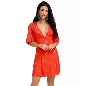 free people Coral Mockingbird dress